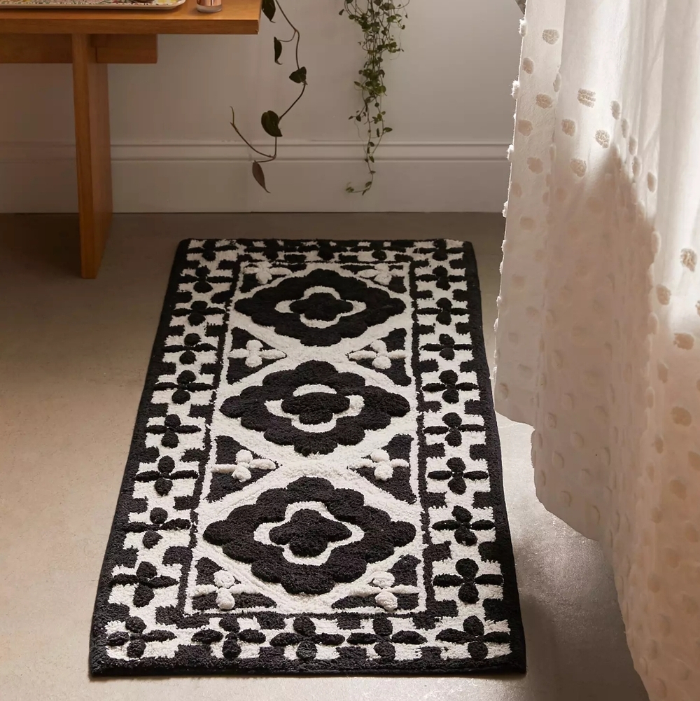 Urban Outfitters Runner Bath Mat - Geometric Floral Print